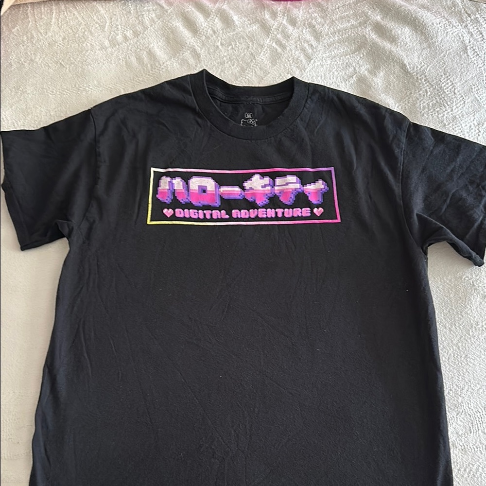 Hello Kitty Black Tee with Pink and Purple Accents